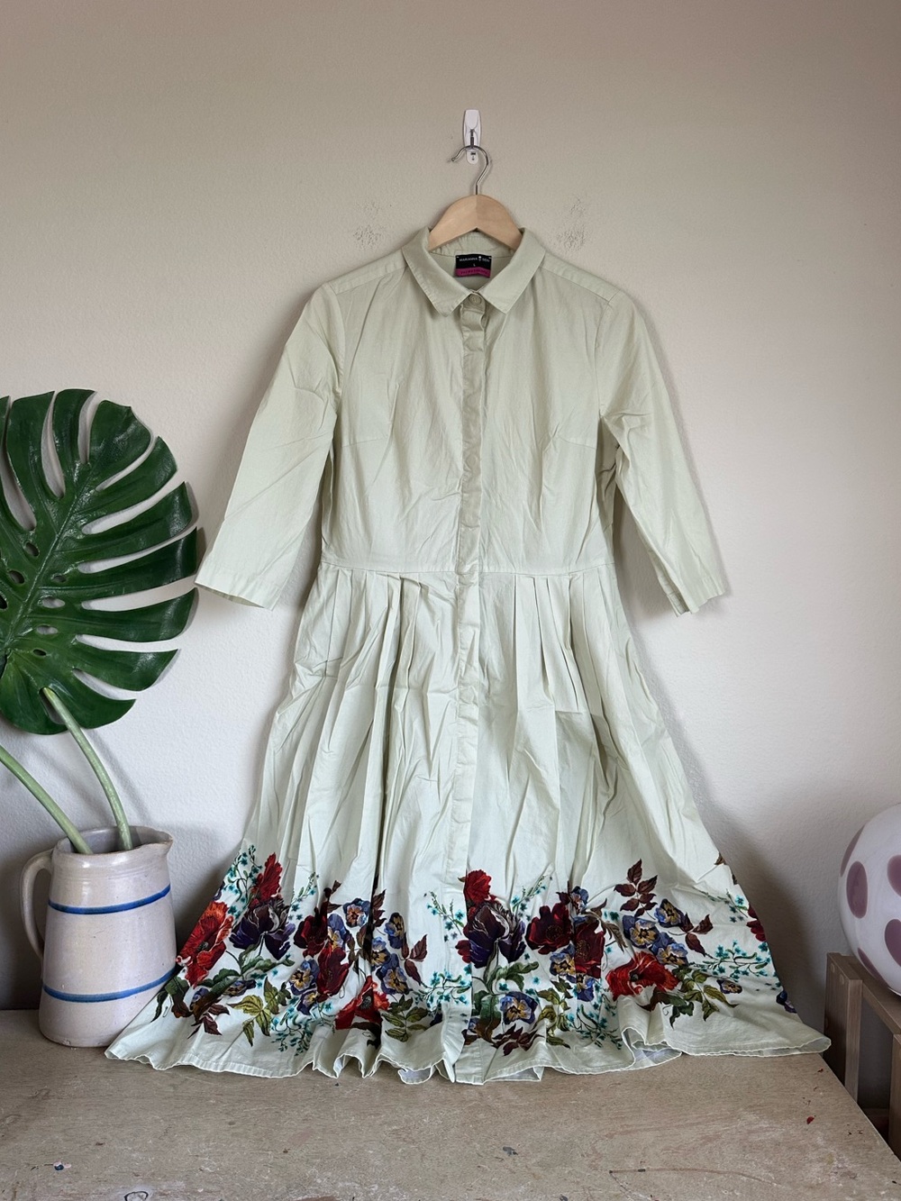 Marianna Deri Green Floral Shirtdress